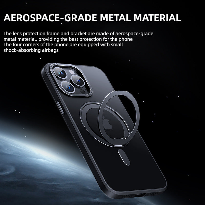 Rotating Bracket Magnetic Metal Case Cover For iPhone