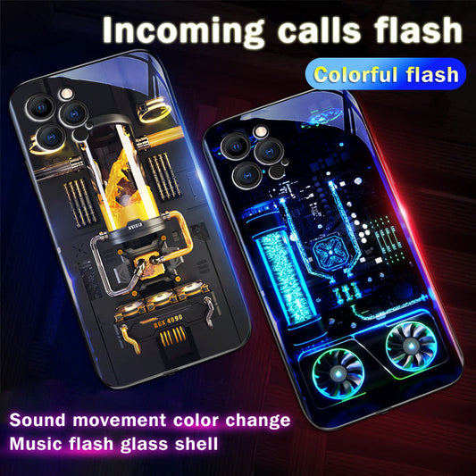 【Water-cooled blue】flash phonecase for APPLE/HUAWEI