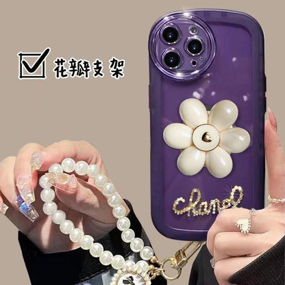 Petal bracket phone case + pearl bracelet