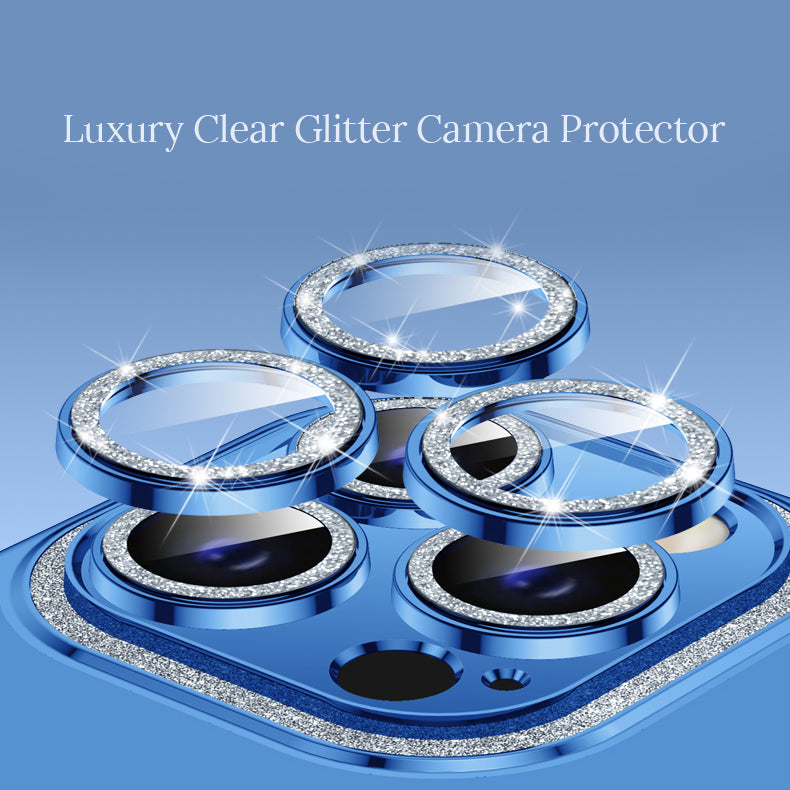 Luxury Clear Glitter Camera Protector iPhone Case With Dust Filter