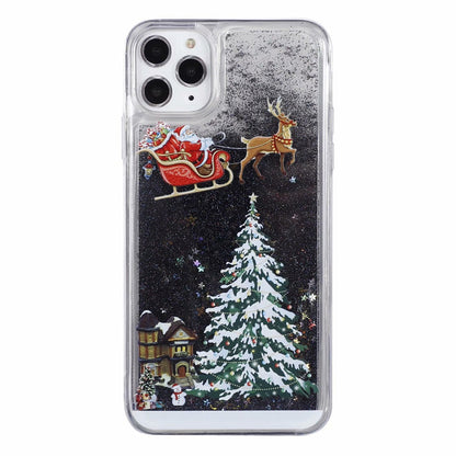 Christmas theme flash powder iPhone mobile phonecase for iPhone