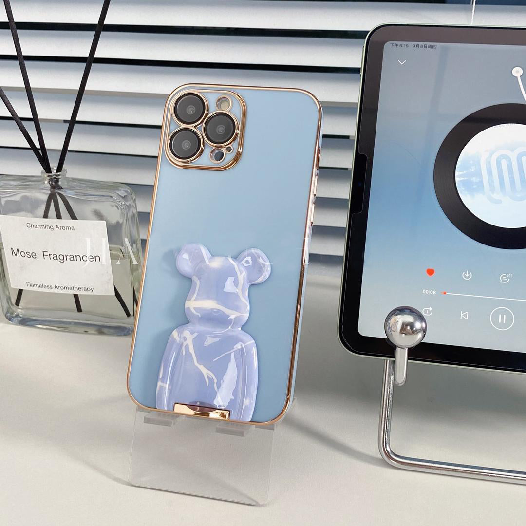 Trendy Bear Bracket iPhone Case With Camera Protector