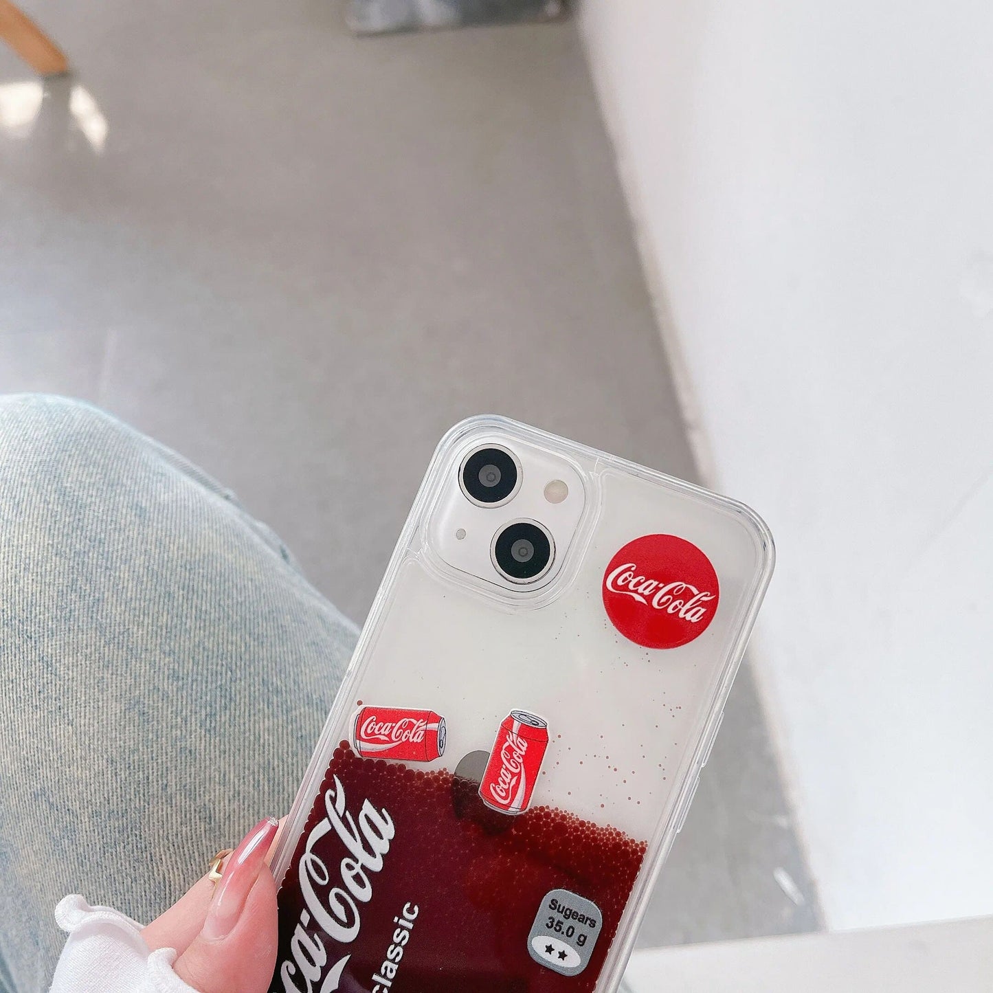 Fashion 3D quicksand cola pattern phone case