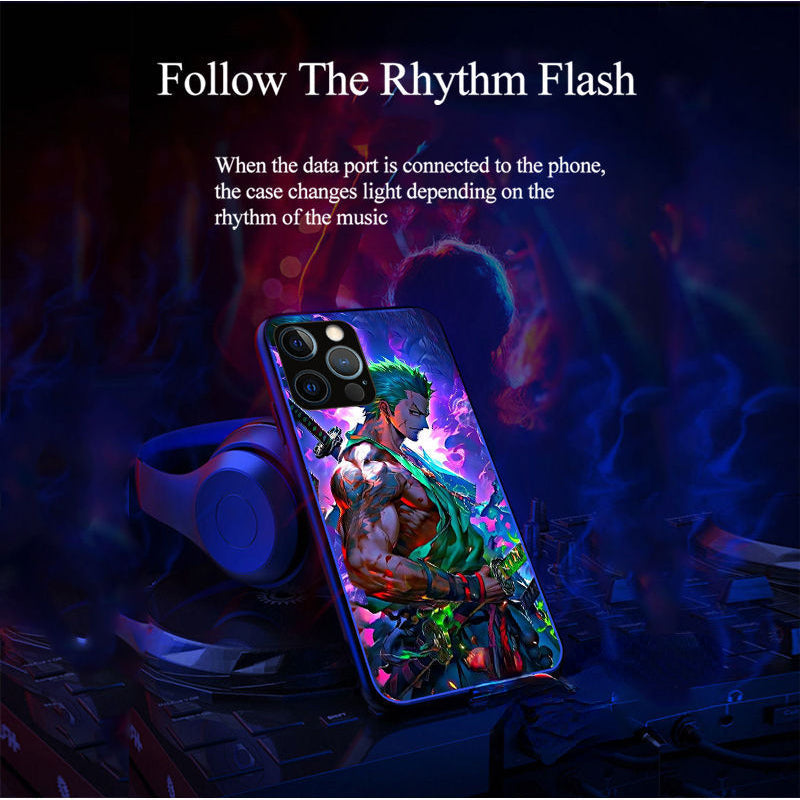 Zoro [Skulls] Smart Control LED Music Luminous Phone Case For iPhone/Samsung