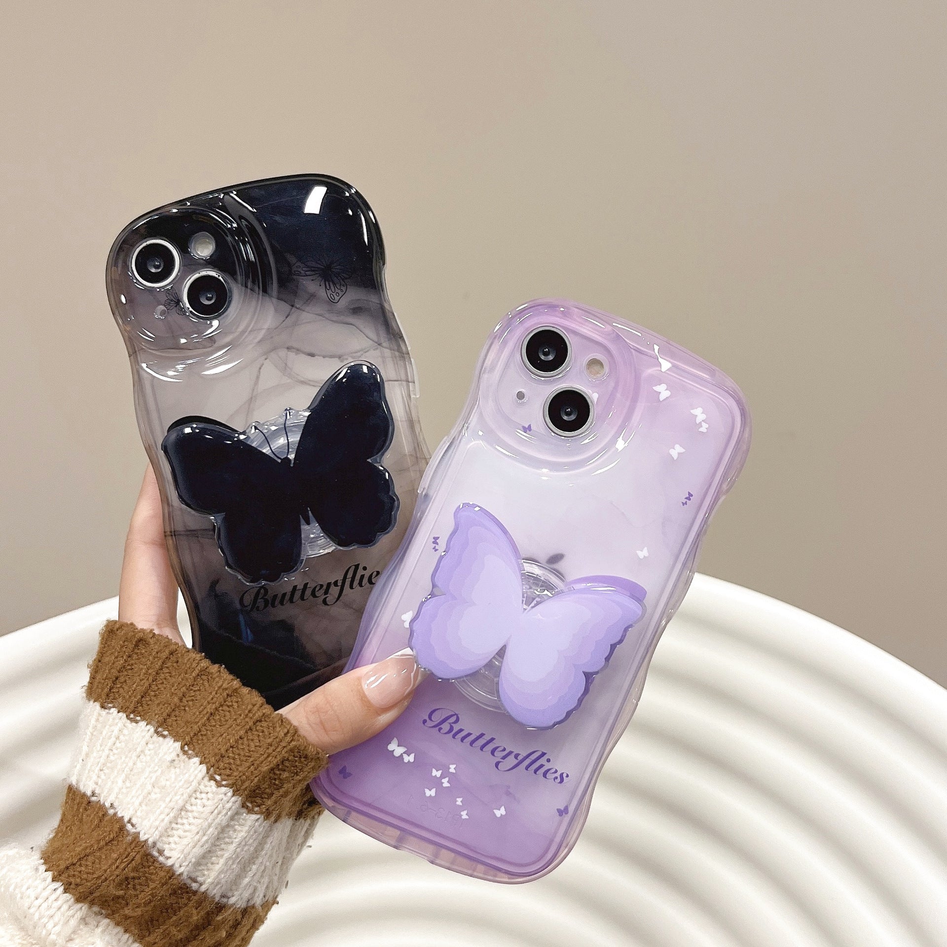 New Shockproof Wave Edge Butterfly Phone Case