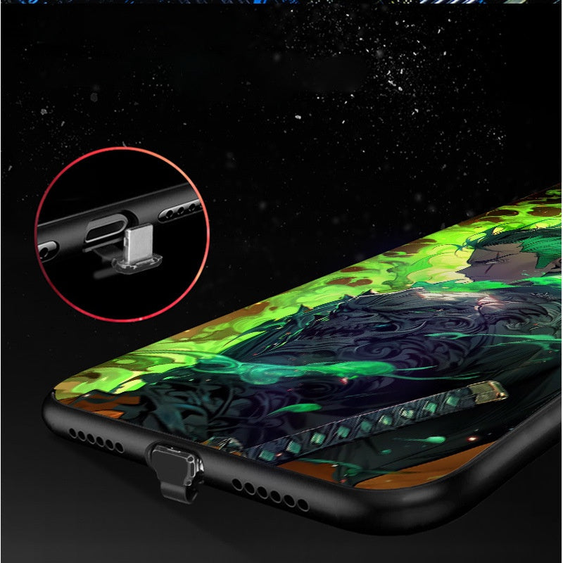 Zoro Green Flames Smart Control LED Music Luminous Phone Case