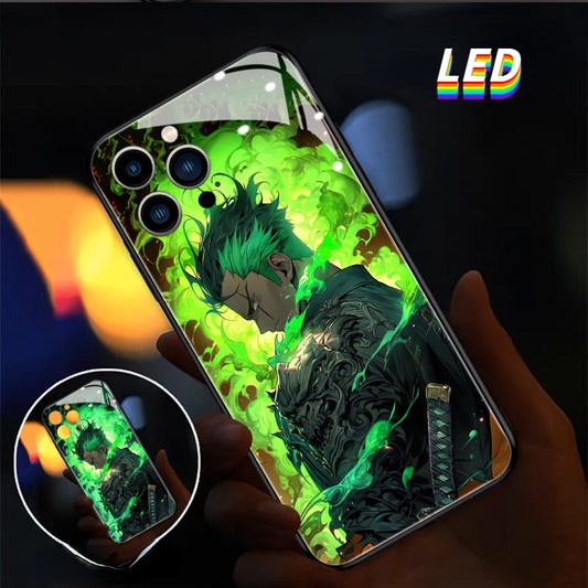 Zoro Green Flames Smart Control LED Music Luminous Phone Case